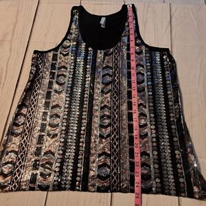 Vanity Sequin Sheer Tank Top Size Large